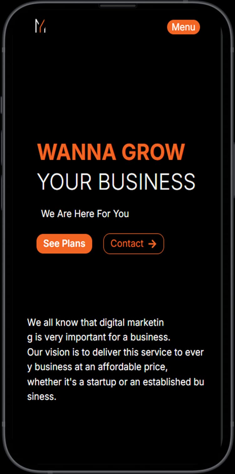 Interactive mobile growth consultation drawer showing service tier details, automated lead qualification, and real-time form validation.